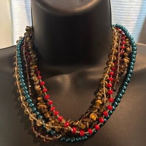 ❤️💙🤎 Gorgeous Multicolor Beaded Necklace